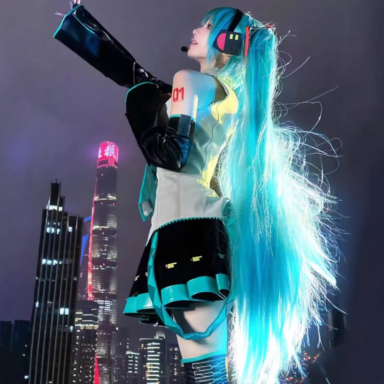 初音コス服ウィッグシューズ公式服 プリンセスミクアニメイベント女子コス服