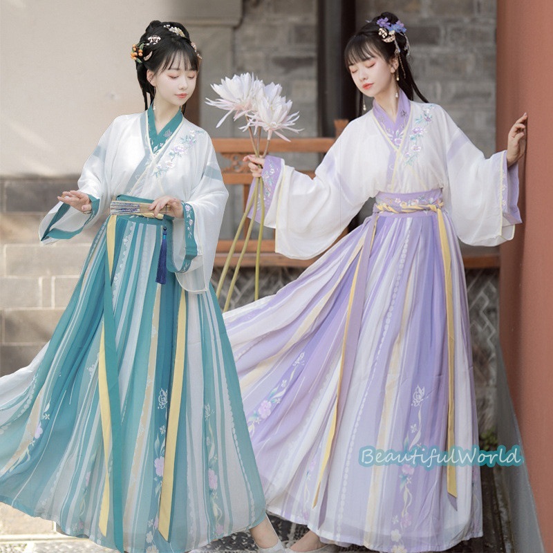 中華服 唐装漢服 漢服ドレス　コスプレ チャイナドレス中国古代衣装 漢服仙女 漢服 チャイナ服 ワンピース コスプレ 中国古代衣装 女性 ロングドレス 刺繍 ス
