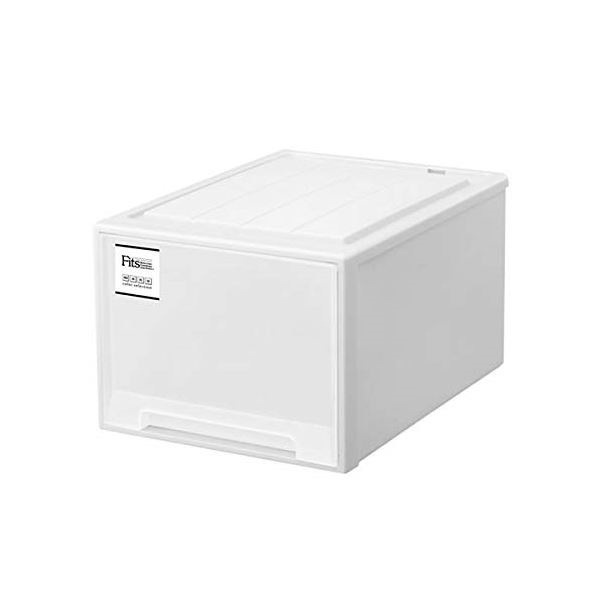 衣類収納/収納ケース クローゼット ホワイト 幅39奥行53高さ30cm 日本製 キャスター対応 天馬 フィッツケース モノ