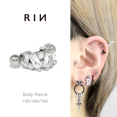 Qoo10] RIN 軟骨ピアス 18G 16G 14G シー