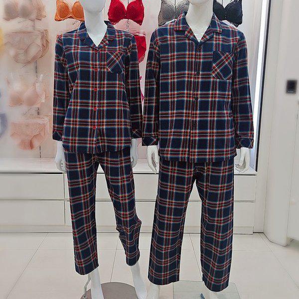綿起毛チェックパジャマ寝巻きセットwp8880amp8880a_US