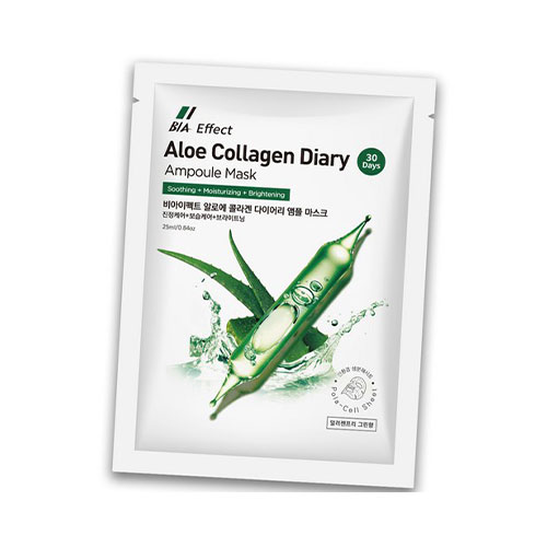 [韓国人気マスクパック]ビアエフェクト アロエ コラーゲン アンプル マスクパック 25ml ビューティーインアジア1本入り100個