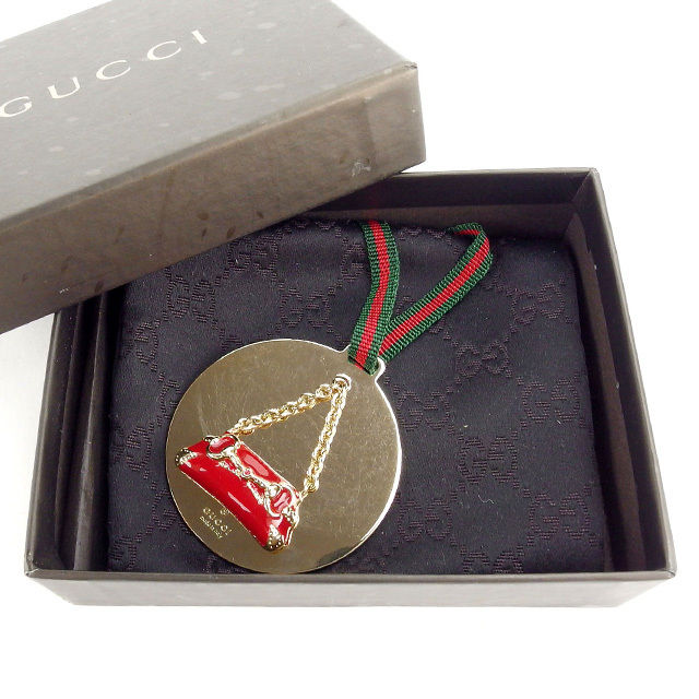 チャーム バッグチャーム シェリーライン ゴールド×レッド×グリーン レディース 中古