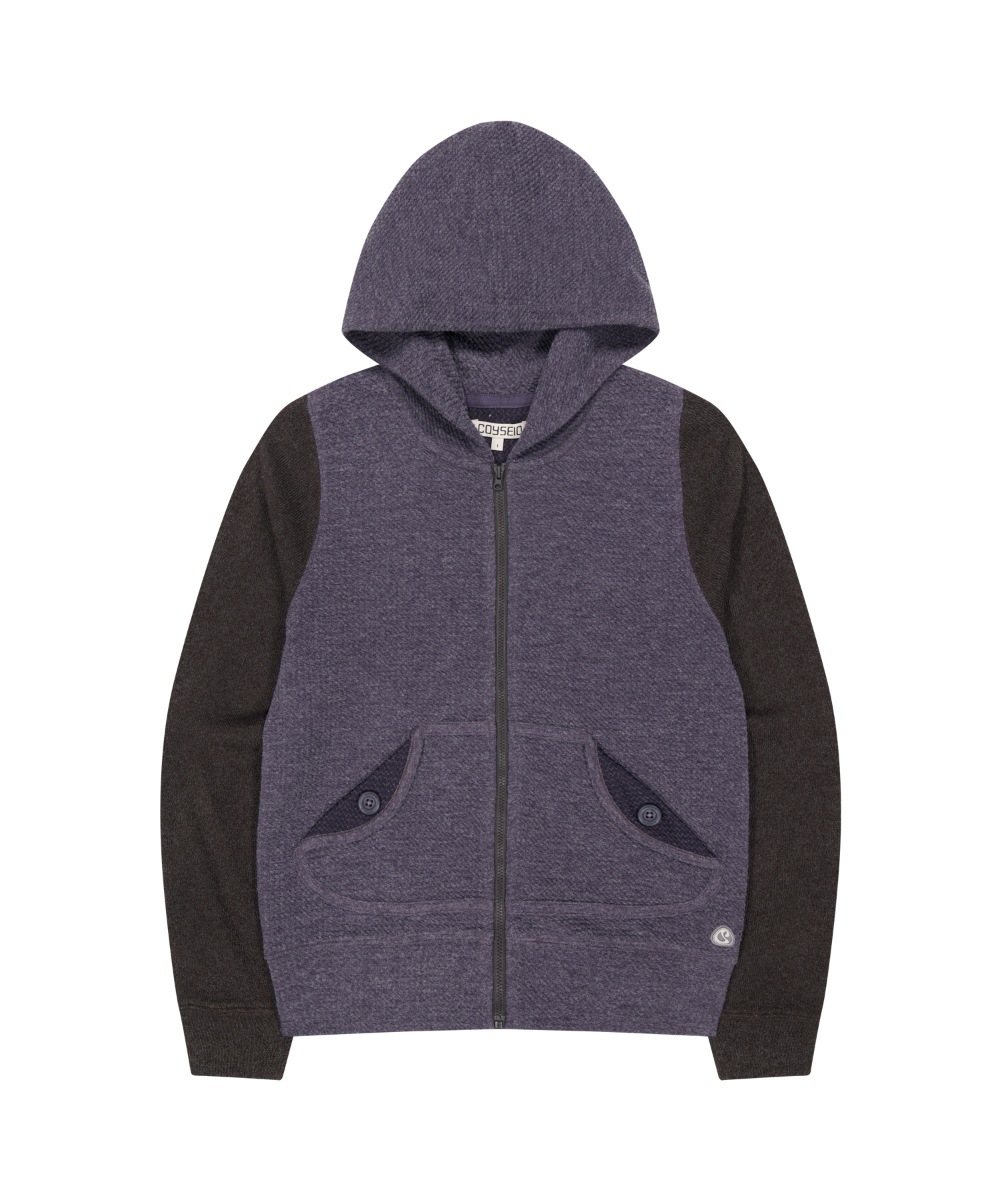 【COYSEIO】26SS BUTTON POCKET ZIP-UP HOODIE : PURPLE