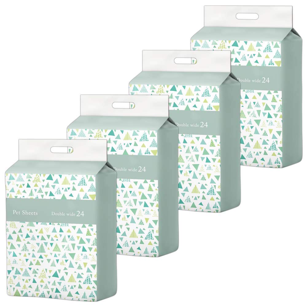 アイリスオーヤマ 超吸収ペットシーツ 【超厚型タイプ】 抗菌銀イオンAg 配合 ニオイカット 吸収力30%UP ダブルワイド24枚×4袋