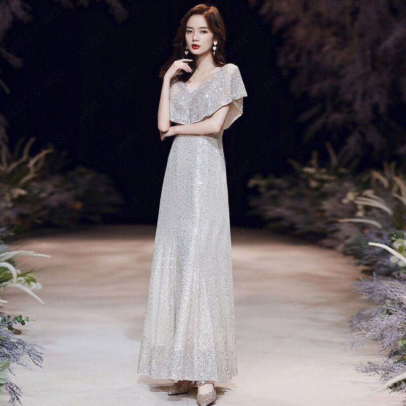 ふわっとフレアスカート ドレス ハイエンドイブニングドレス女性2023新作宴会ワンピース-78