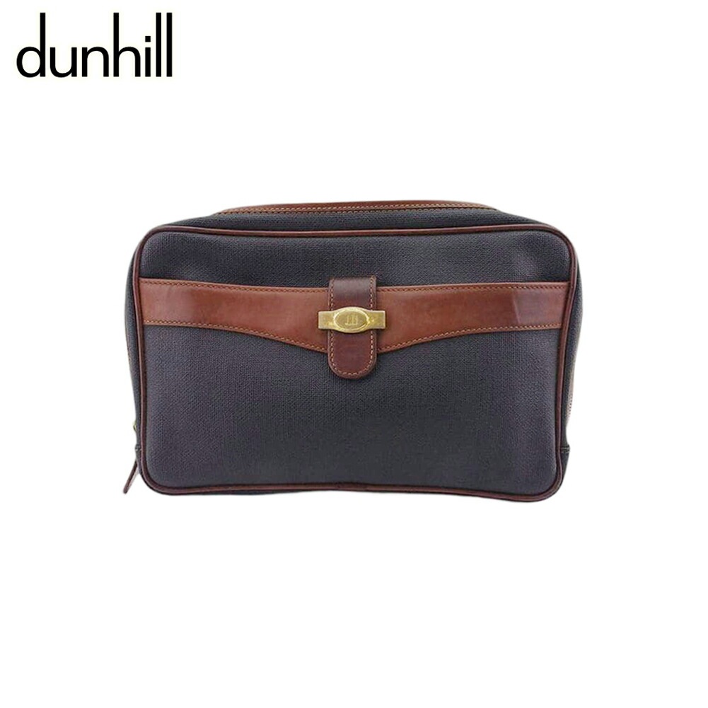 ダンヒル クラッチバッグ セカンド バッグ メンズ ロゴプレート ヘリンボーン dunhill 中古