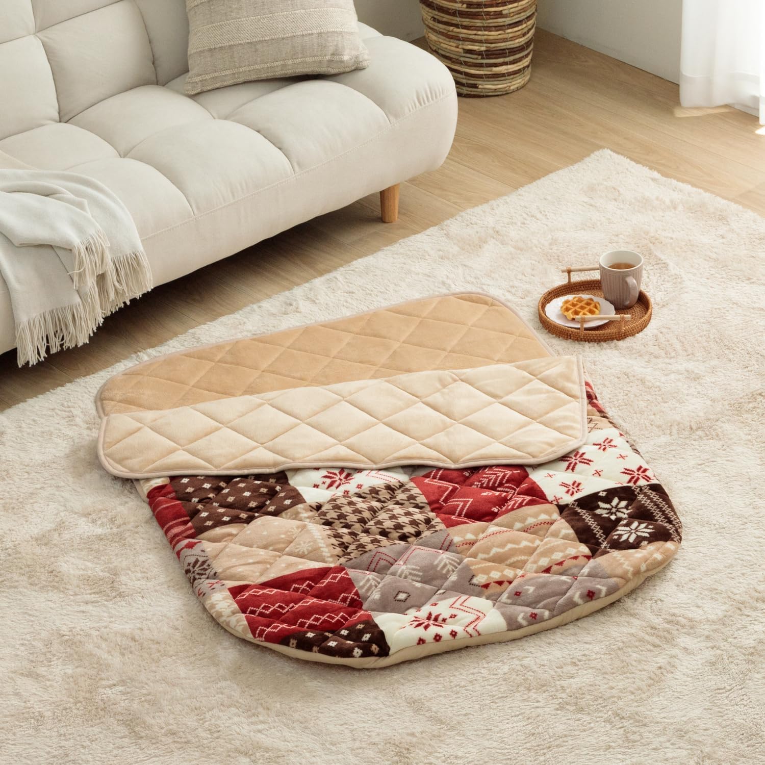 イケヒコ ポケットこたつ ロング リーチェ レッド 約90×150cm パーソナル 節電 ふんわり フランネル 洗える カジュアル 持ち運び簡単 #1171401245299