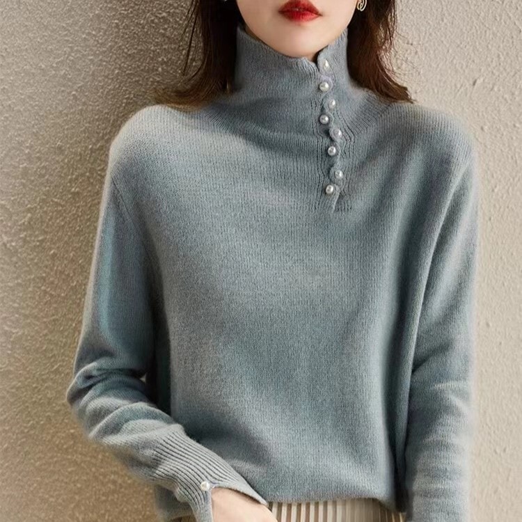 トップス ニットソー セーター 袖あり 長袖 ハイネック タートルネック ストレート Iライン スリット ニット かわいい 大人可愛い きれいめ 大人 上品 おしゃれ お洒落 大人可愛い 大人女子