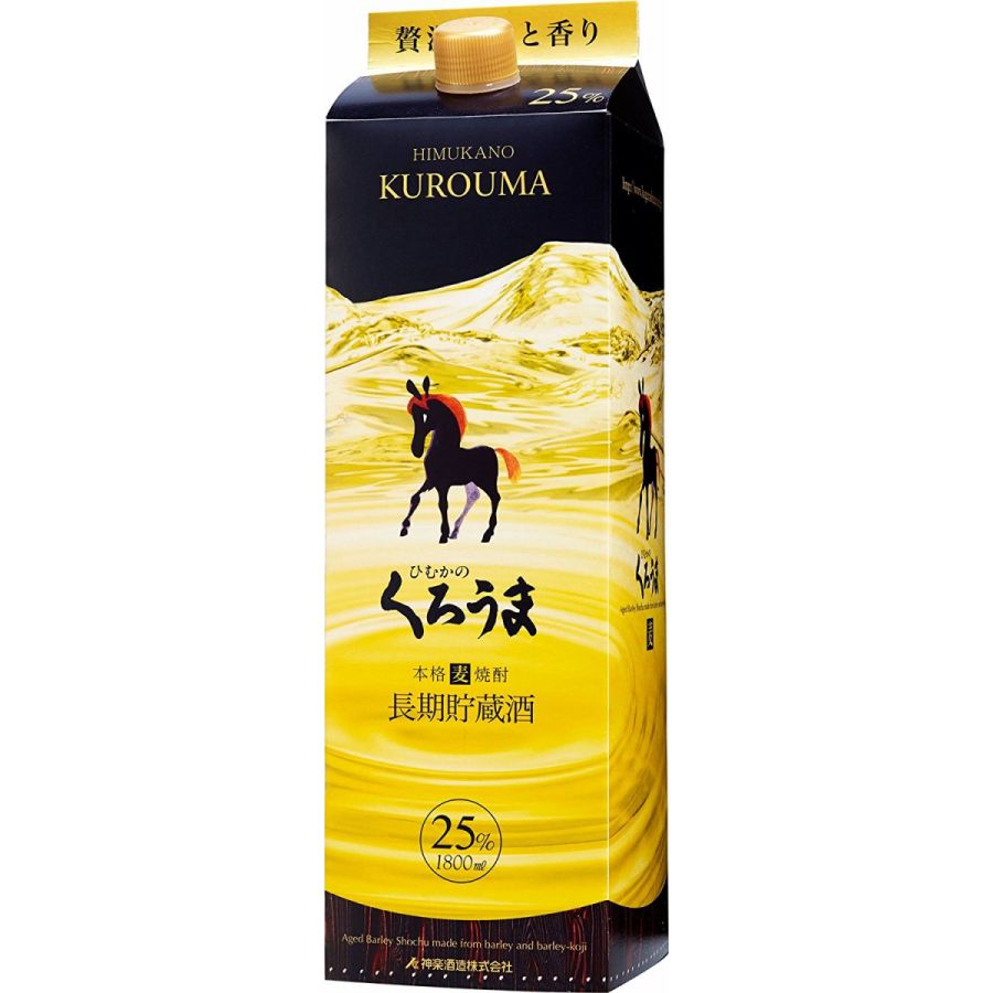 【送料無料】神楽酒造 ひむかのくろうま 長期貯蔵酒 麦 25度 パック 1800ml 1.8L12本【北海道沖縄県東北四国九州地方は必ず送料が掛かります】
