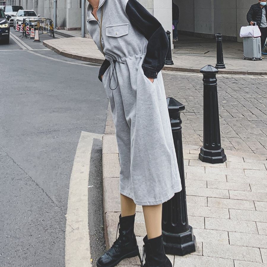 人気新品ワンピース レディース シャツワンピ 長袖 春秋 フレンチ 9817