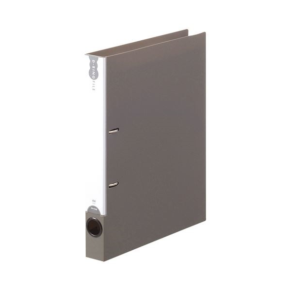 （まとめ） TANOSEEDリングファイル（PP表紙） A4タテ 2穴 200枚収容 背幅38mm ダークグレー 1冊 50セット
