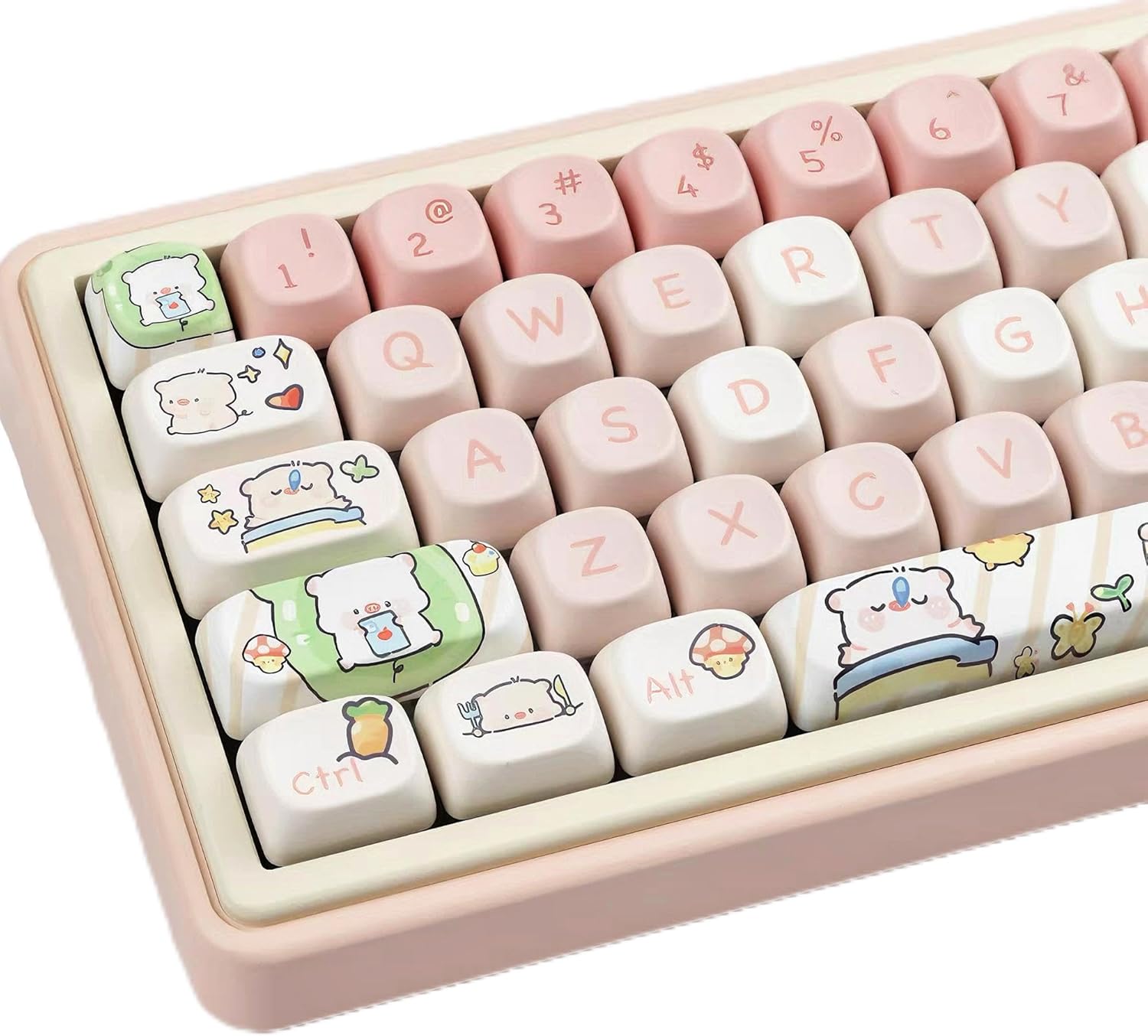140 キー ピッグ ピンク キーキャップ MOA プロファイルキーキャップ ラウンド PBT キーキャップ 目立たない カスタム キーキャップセット Cherry Mx キーキャップ 60% アニ