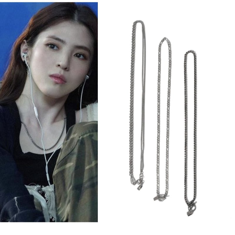 【ハンソヒ着用】[SIIIDOO]MASCULINE LINE REINFORCE TOOL シルバーネックレス