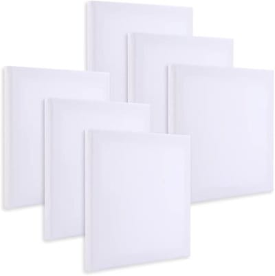 他サイト： キャンバス キャンバスボード ミニキャンバス 正方形 画材 絵画 水彩画 油絵 15cmx15cm 6個 セット(白, 15cmx15cm)の商品画像