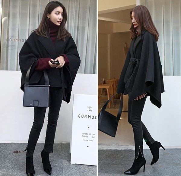 アウタートレンチコートチェスター おしゃれ ゆったり 暖かい 防寒 ショート丈 通勤 ポンチョ 大きめ 無地 アウター アウター 体型カバー 秋冬物 マント 可愛い レディース 大きいサ ゆったり ケ