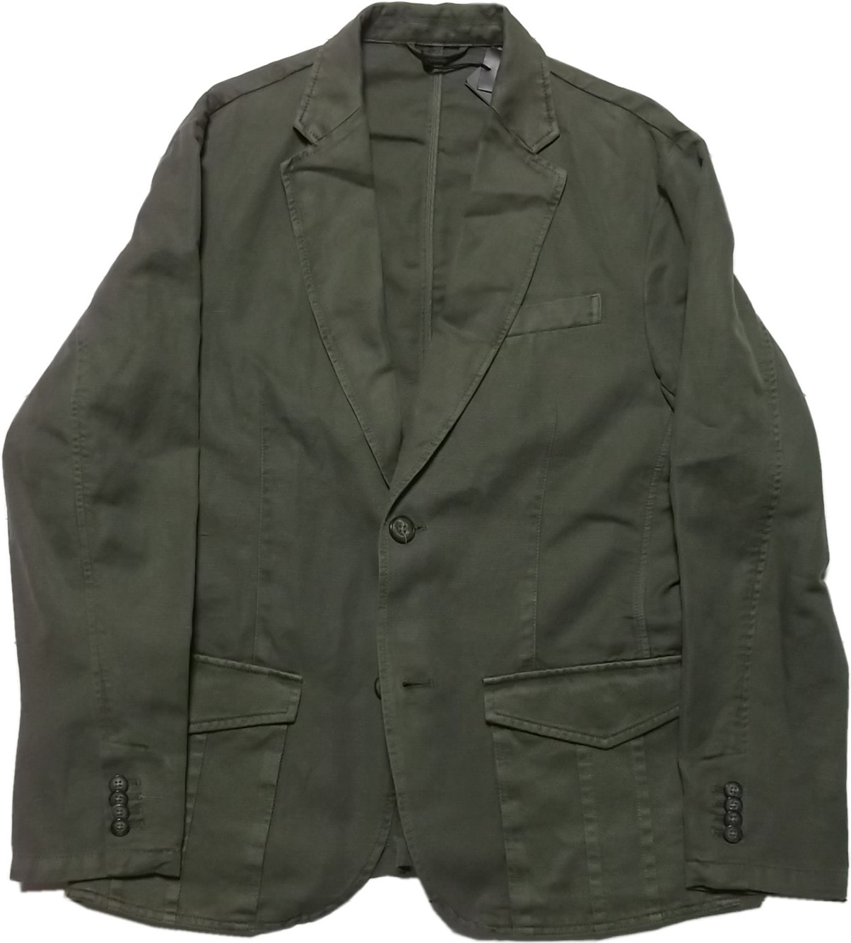 LA直輸入 メンズ コットン リネン テーラード ジャケット オリーヴ cotton linen tailored jacket olive ARMANI EXCHANGE 002