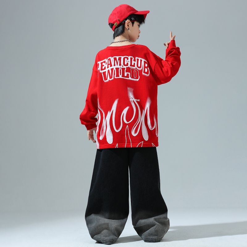 子供の街のダンスのファッション服の秋の男女の子供のクールでかっこいいです