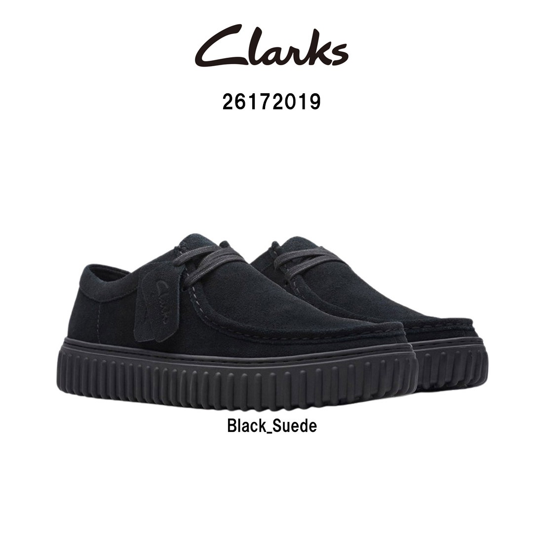 CLARKS メンズ トーヒル ロー シューズ レースアップ モカシン 厚底 ブラック スエード 軽量 カジュアル TORHILL LO 26172019