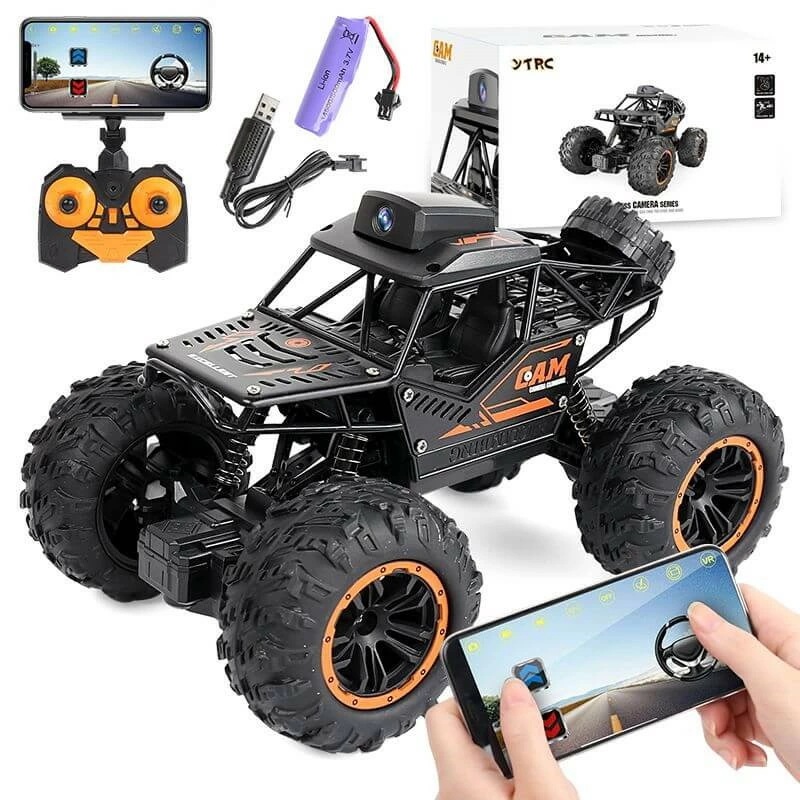 2枚150円OFF！子供プレゼントに最適！ラジコンカー 子供 オフロード RCカー カメラ付き200w画素 操作時間20分2.4GHz WiFi FPVリアルタイム リモコンカー 子供向け 防振性抜群