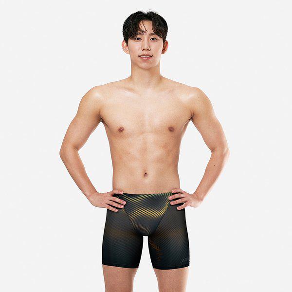 [] メンズ グラデーション 3部丈 ジャマー 水着 ブラック (B5SMSMS133BLK)