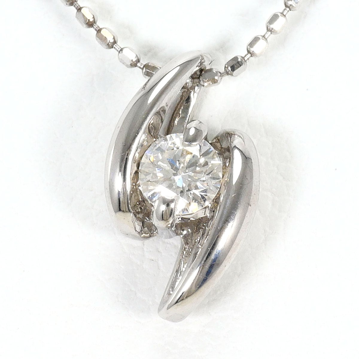 K18 18金 WG ホワイトゴールド K14 14金 WG ホワイトゴールド ネックレス ダイヤモンド 0.16ct 総重量約1.7g 約40cm ジュエリー 中古