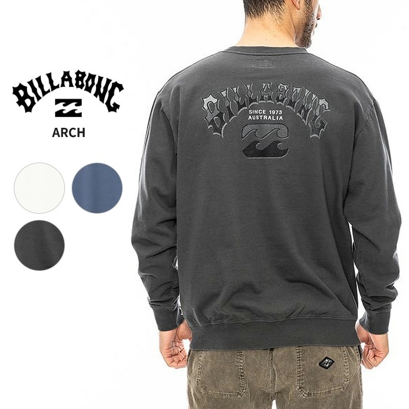 ビラボン スウェット トレーナー BILLABONG メンズ ARCH クルーネックスウェット BE012-002 長袖トップス