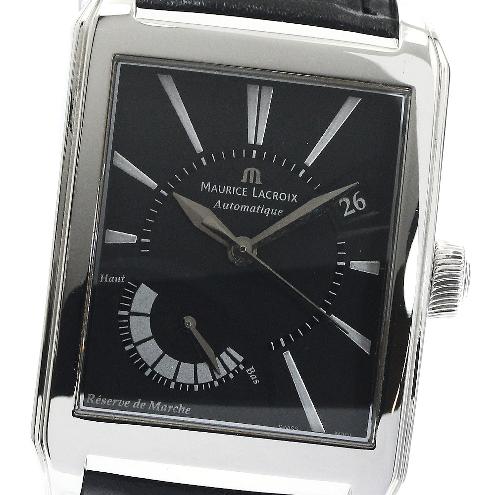 モーリスラクロア MAURICE LACROIX PT6157 ポントス レクタンギュラー パワーリザーブ 自動巻き メンズ _879185【中古】 67,265円