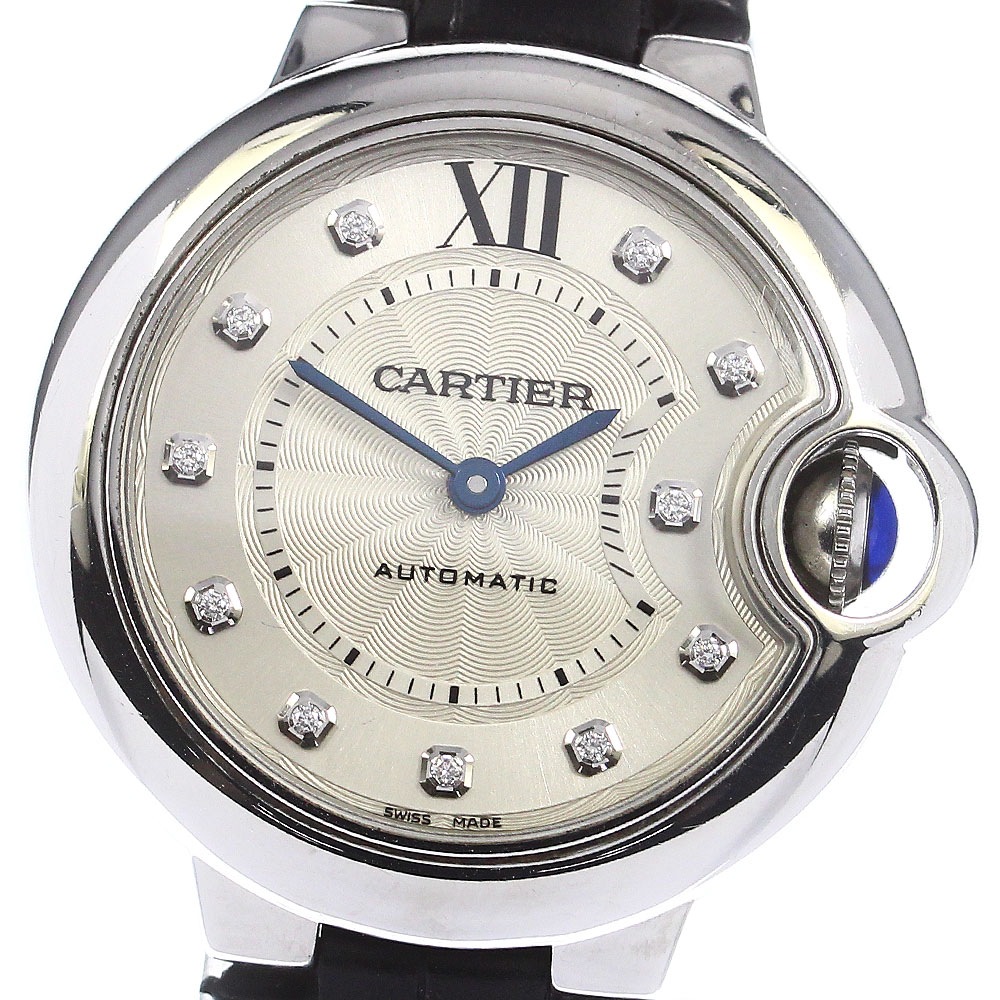 カルティエ CARTIER W4BB0009 バロンブルー 11Pダイヤモンド 自動巻き レディース _762195【中古】 244,200円