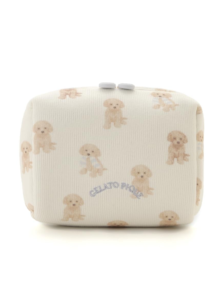 Qoo10最安値 [ジェラート ピケ] トイプードル柄スクエアポーチ PWGB251648 OWHT 5,434円