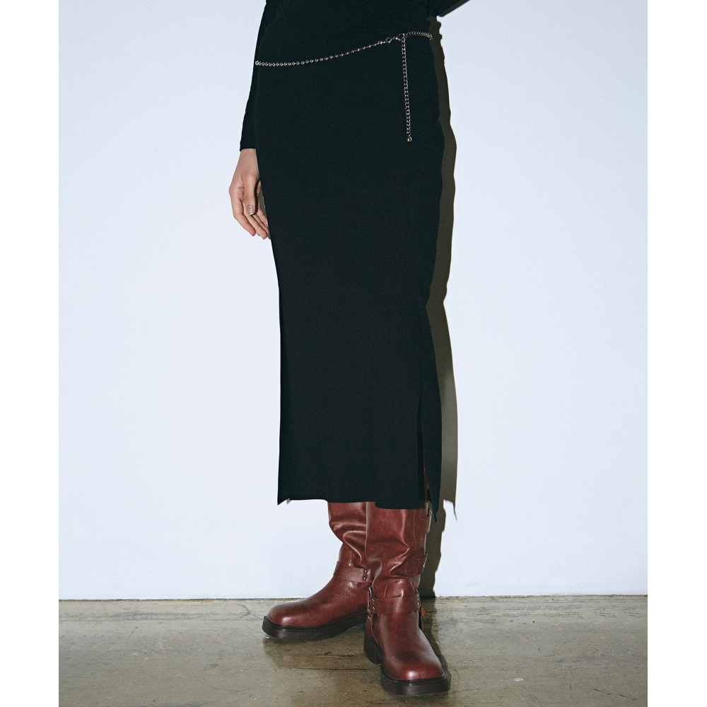 ニック&ニコール Hラインサイドスリットスカート_ブラック 9,249円