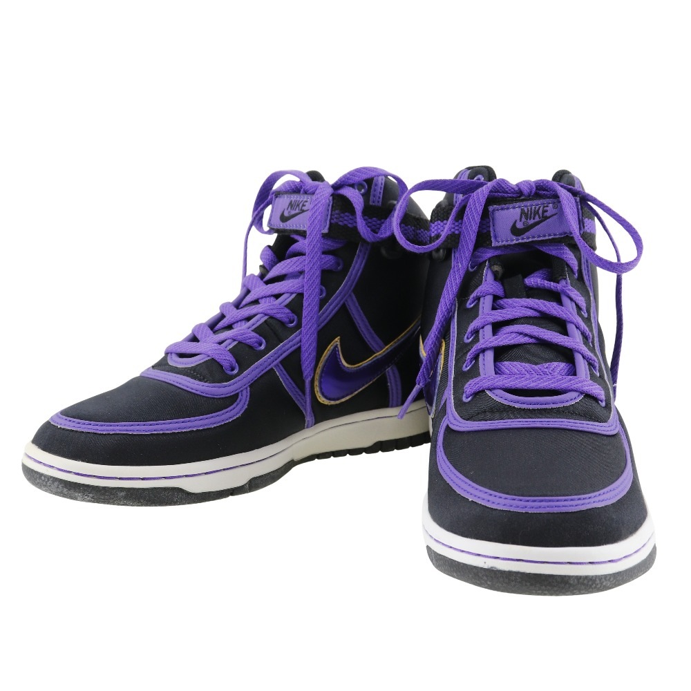 VANDAL HIGH(GS BOYS) バスケットボールシューズ 333377-051 スニーカー サテン 黒 紫 ユニセックス 中古品 Aランク