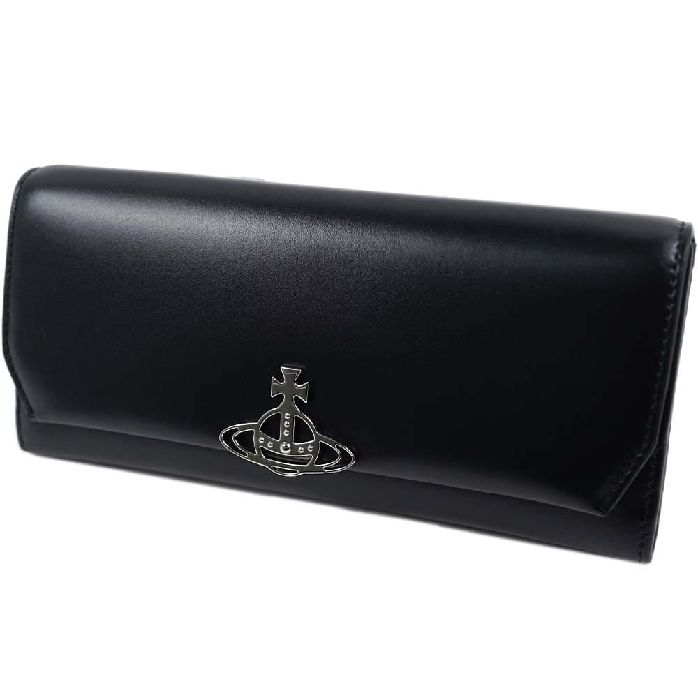 ヴィヴィアンウエストウッド 財布 長財布 レディース 小銭入れ レザー ブラック シルバー JORDAN CREDIT CARD WALLET BLACK Vivienne Westwood 5104
