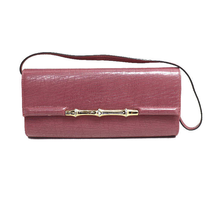 GUCCI グッチ パーティーバッグ ショルダーバッグ パープル 217048 バンブー レディース 中古