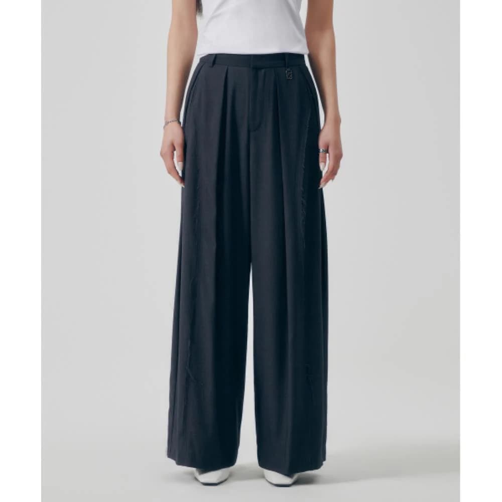 TREEMINGBIRD Raw Cut Incision Setup Slacks Gray TM2513