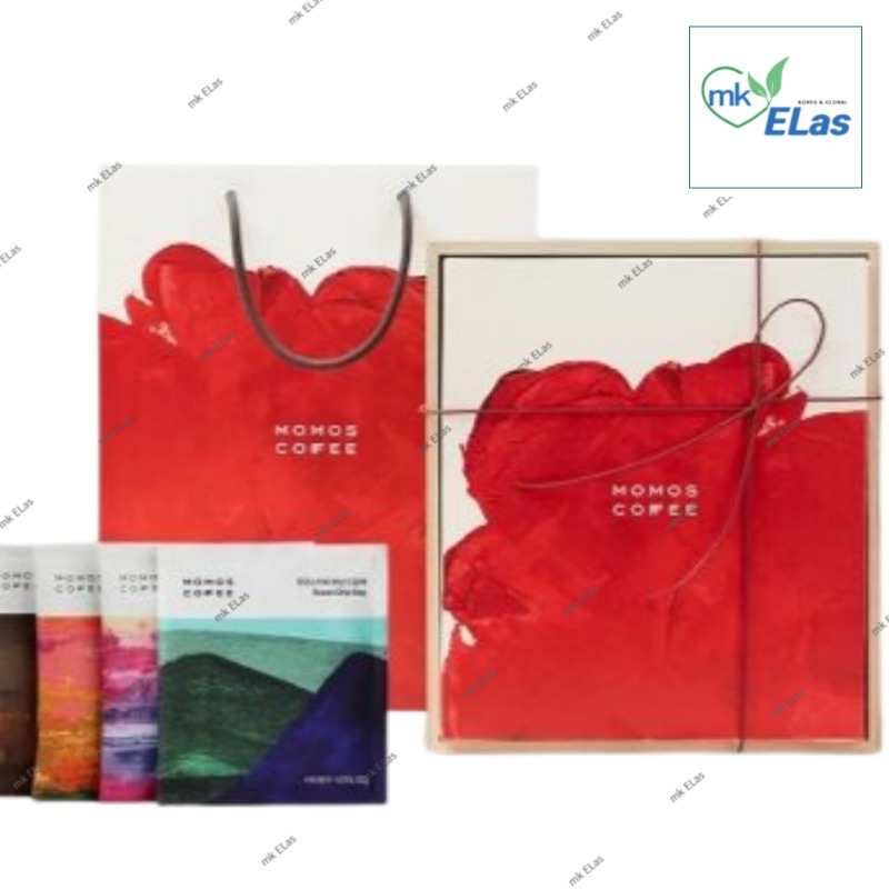 [ギフトBOX]MOMOS COFFEE ドリップバッグ 24個入 (4種×各6個) ウッドケース＆紙袋付