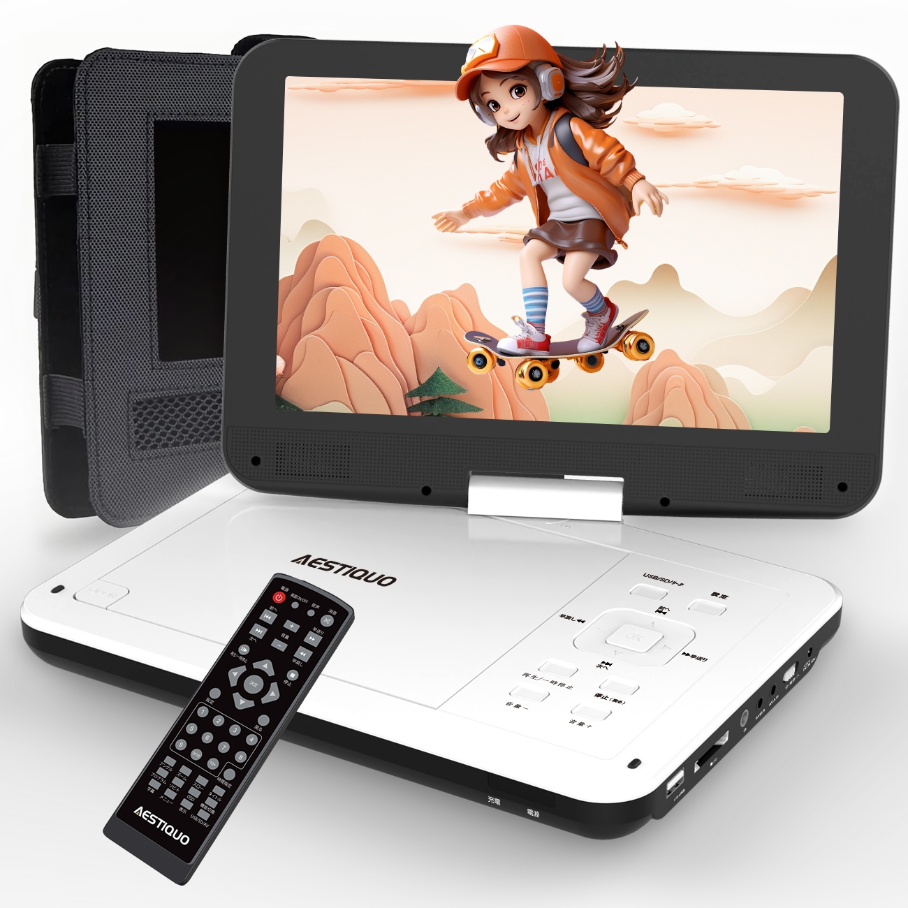 2024年新機種】ポータブルDVDプレーヤー 12.5型 車載用ホルダー