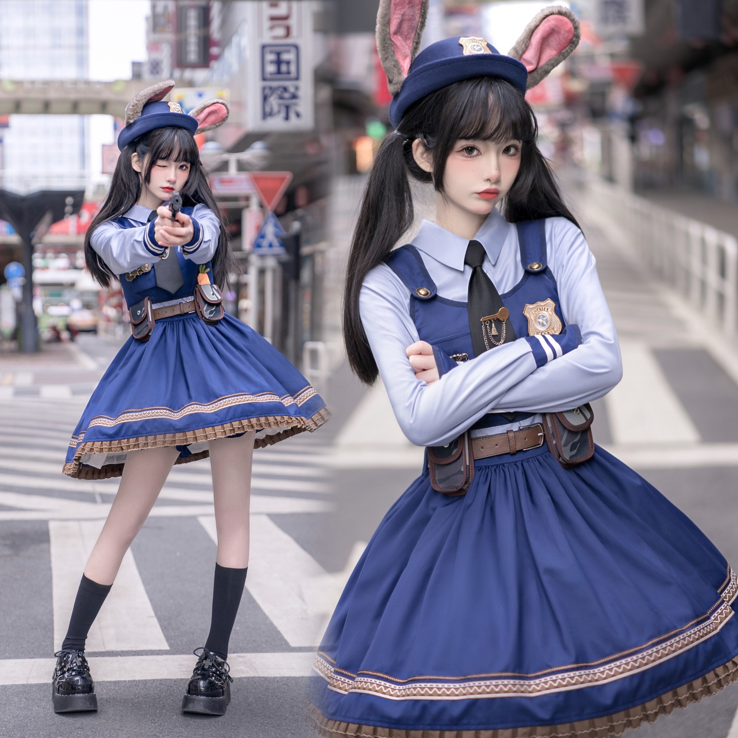 超人気 ワンピース 二次元キャラクターワンピース かわいいウサギ警官 変装