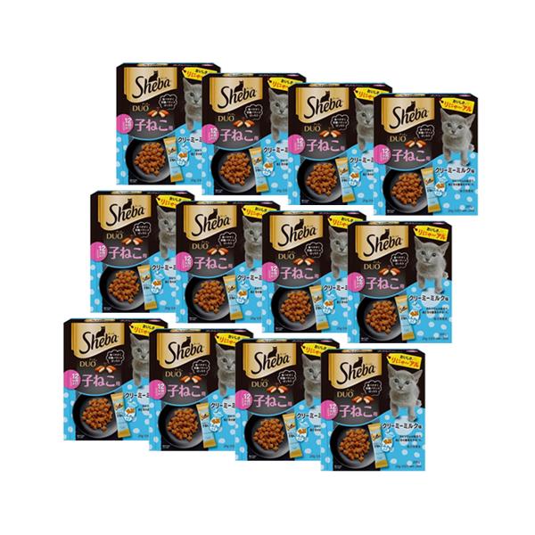 12個セット シーバデュオ 12か月までの子ねこ用 クリーミーミルク味 200g