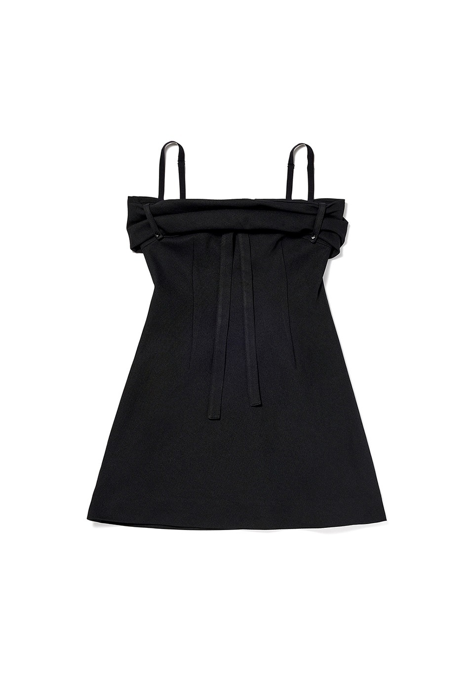 【OPEN Yy】 ROLLED MINI DRESS : BLACK