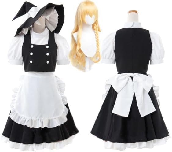霧雨魔理沙 コスプレ衣装 きりさめ まりさ ウィッグ付き可 メイド服 大人用 制服 コスプレ コスチューム 文化祭 お盆 舞台服 ハロウィン クリスマス 仮装 プレゼント 祭り 変装