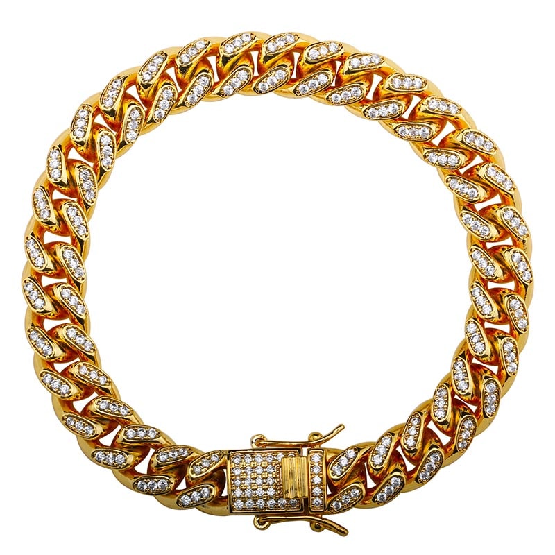 パヴェ喜平ブレスレット18K 二重ロック [b179]