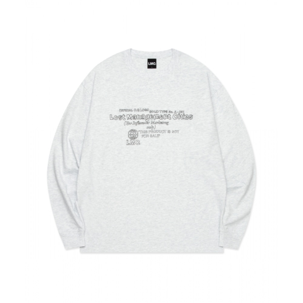 LMC ドゥードルロゴロングシルバー T シャツライトヘザーグレー