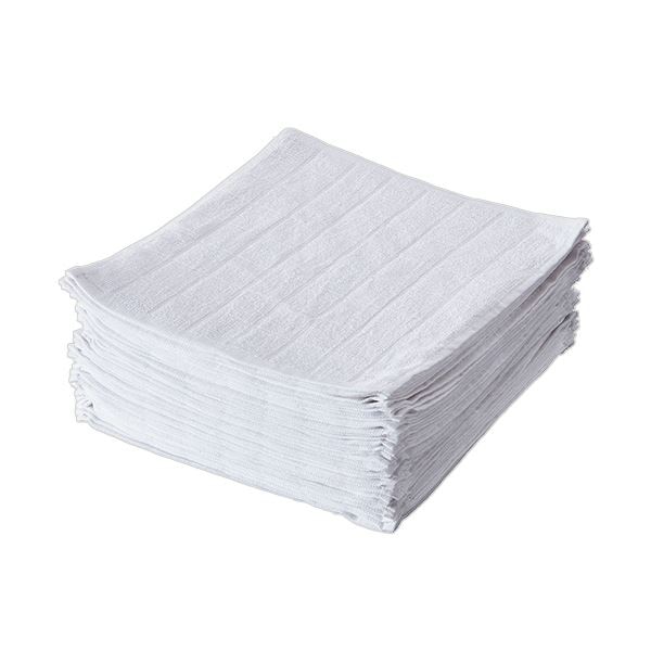 TANOSEE薄手 おしぼりタオル ホワイト 1セット（500枚：50枚x10パック）