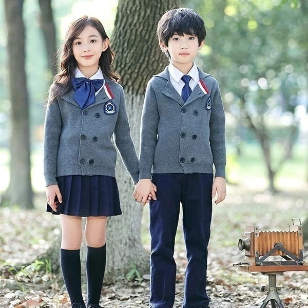 3点セット 秋冬服 学生服 子供制服 子供カーディガン ユニフォーム 卒業式 入園 女の子 男の子 受験 小学校 中学生 キッズ通園 通学制服 フォーマル 子供服 卒園式 発表会 グレー 100 11