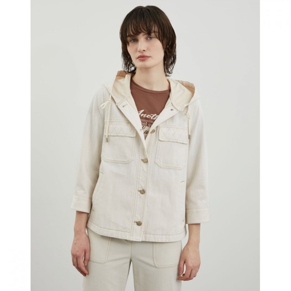 [オリビアローレン] フード付きデニムジャケット_VVBMJ4M3361