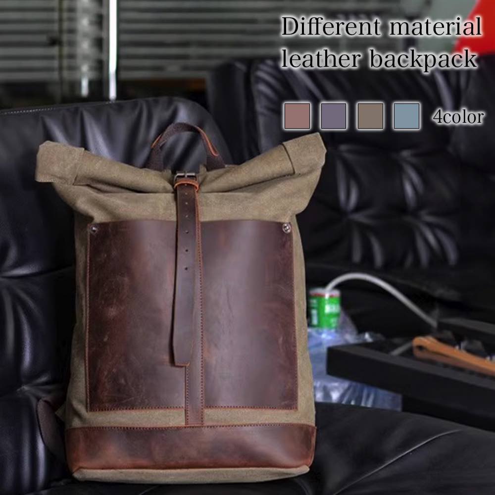 リュック メンズ 異素材レザーリュック PC 2WAY ブランド 大学生 冬 秋 リュックサック パソコン 小さめ ビジネスバッグ 軽量 ビジネス 通学 大容量 通勤 おしゃれ スポーツ ビジネスリュ
