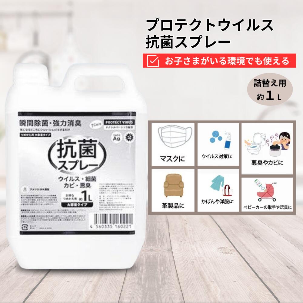 プロテクトウイルス 抗菌スプレー　(詰め替え用 約１L) プラスケア ボトルタイプ