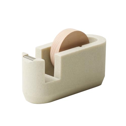 ideaco (イデアコ) テープカッター台 幅17奥行6高さ11cm tape cutter stone sand white (テープカッター ストーンサンドホワイト)