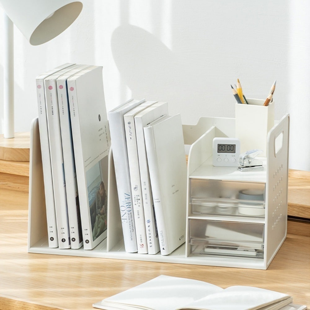 卓上収納ボックス デスク上置き棚 ファイルボックス 卓上収納ラック 大容量日用品雑貨 文房具 手芸